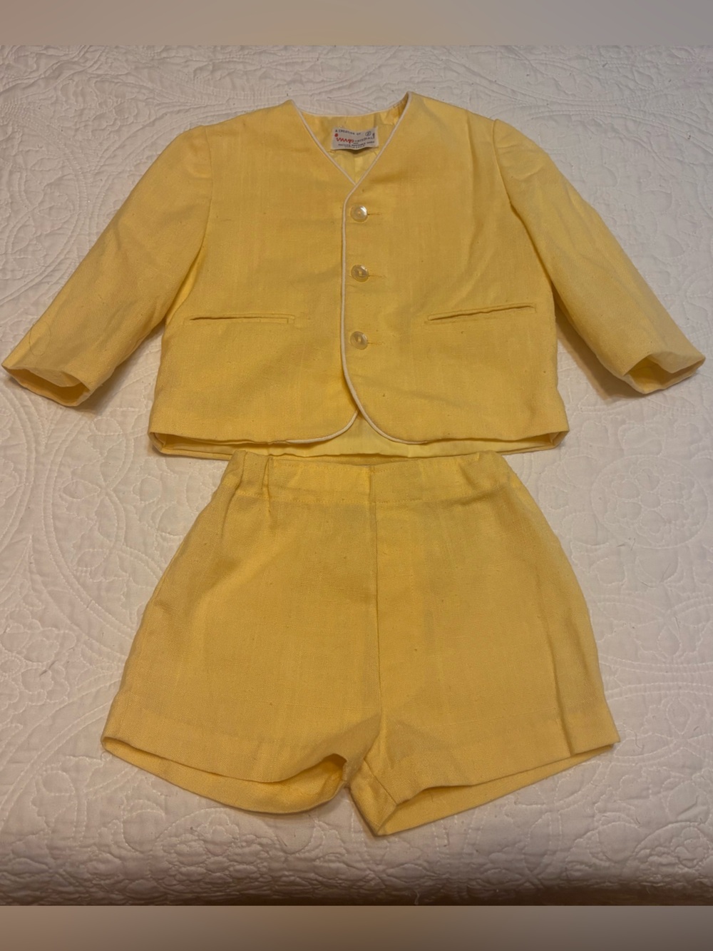 Vintage Imp Originals Toddler Linen Blend Blazer & Short Suit Set-Size 2